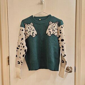 Snow Leopard Sleeve Sweater